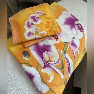 Orchid Print Twin Duvet Cover Two Pillowcases